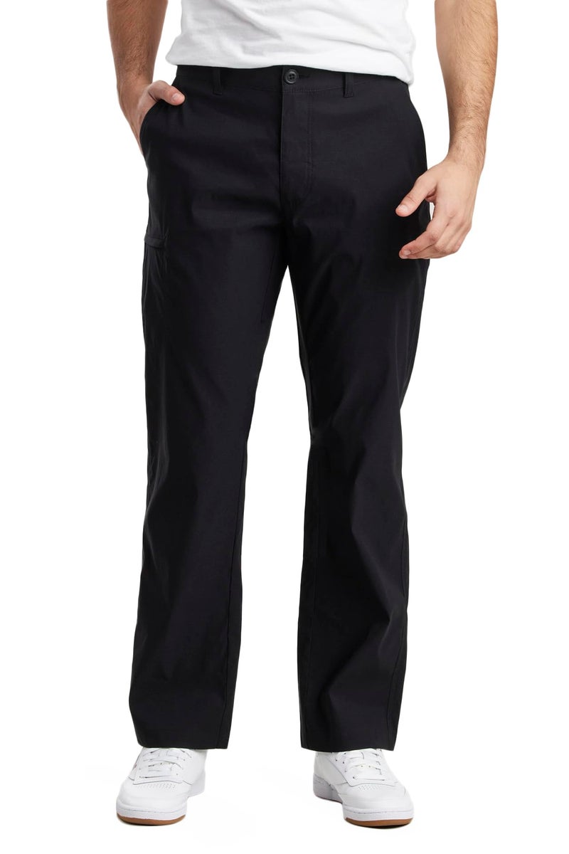 UNIONBAY mens Rainier Lightweight Comfort Travel Tech Chino Hiking Pants, Black, 38W x 32L US